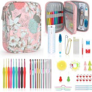 Crochet Hooks Set with Crochet Case,73-Piece Crochet Hooks Knitting Accessories